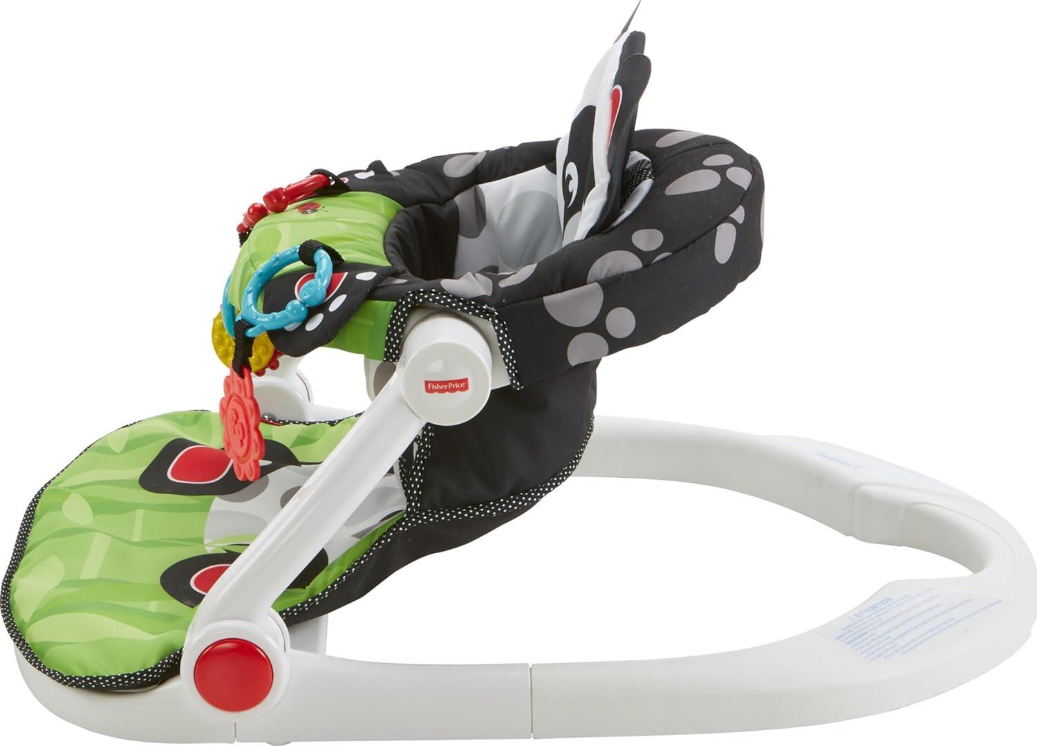 imageFisherPrice Portable Baby Chair SitMeUp Floor Seat with Developmental Toys ampamp Machine Washable Seat Pad Froggy1 Count Pack of 1