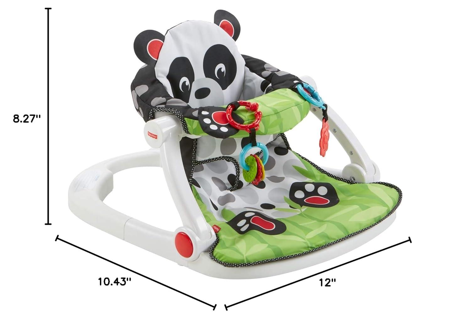 imageFisherPrice Portable Baby Chair SitMeUp Floor Seat with Developmental Toys ampamp Machine Washable Seat Pad Froggy1 Count Pack of 1