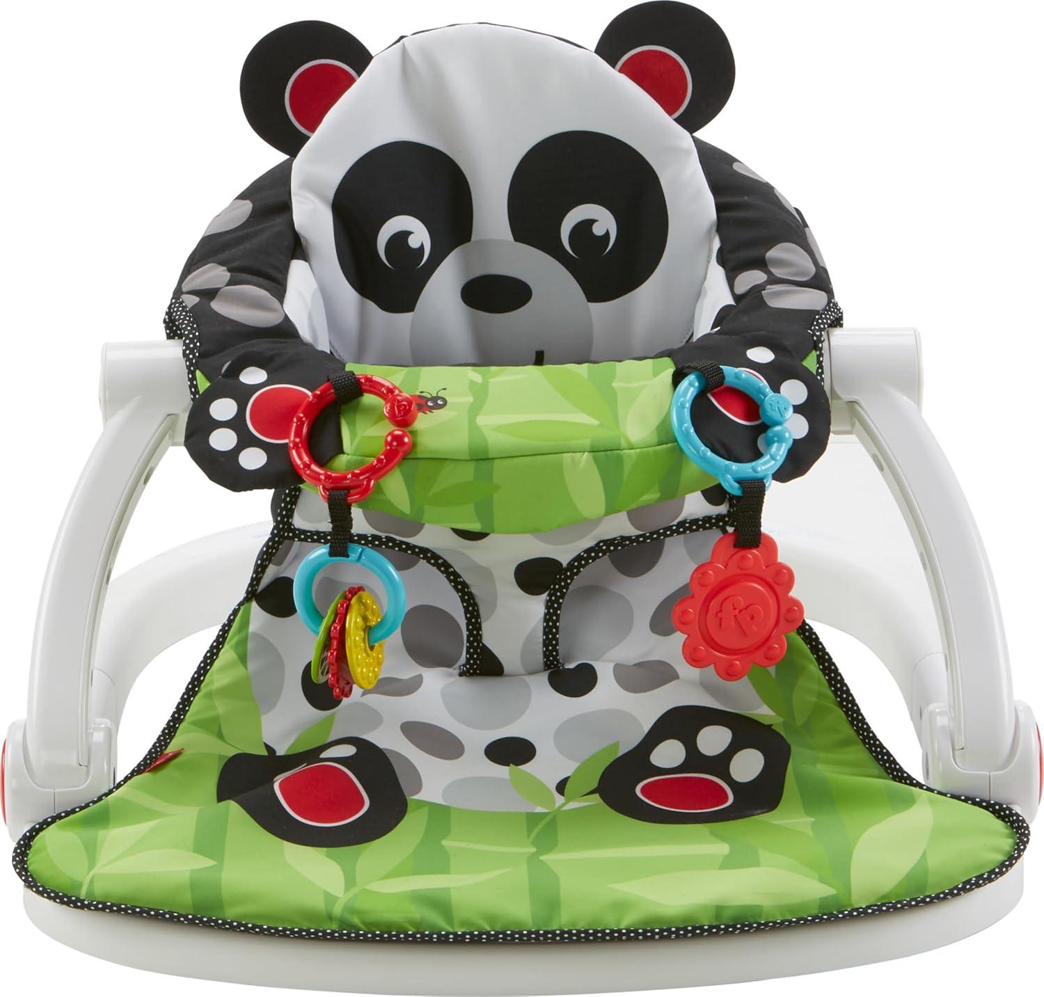 imageFisherPrice Portable Baby Chair SitMeUp Floor Seat with Developmental Toys ampamp Machine Washable Seat Pad Froggy1 Count Pack of 1