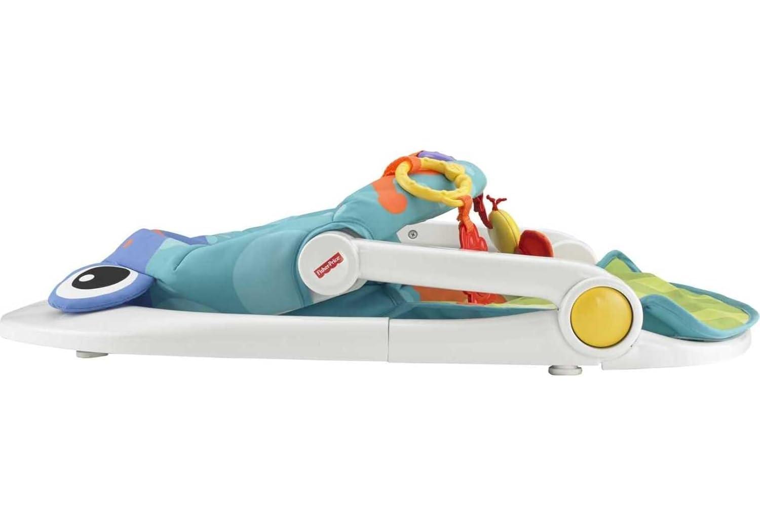 imageFisherPrice Portable Baby Chair SitMeUp Floor Seat with Developmental Toys ampamp Machine Washable Seat Pad Froggy1 Count Pack of 1