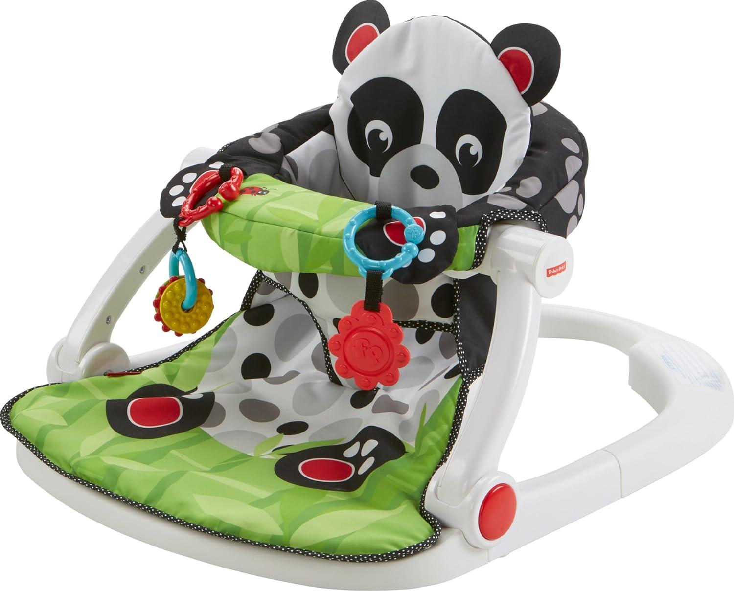 imageFisherPrice Portable Baby Chair SitMeUp Floor Seat with Developmental Toys ampamp Machine Washable Seat Pad Froggy1 Count Pack of 1