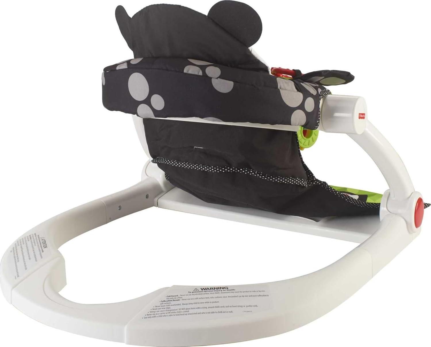 imageFisherPrice Portable Baby Chair SitMeUp Floor Seat with Developmental Toys ampamp Machine Washable Seat Pad Froggy1 Count Pack of 1