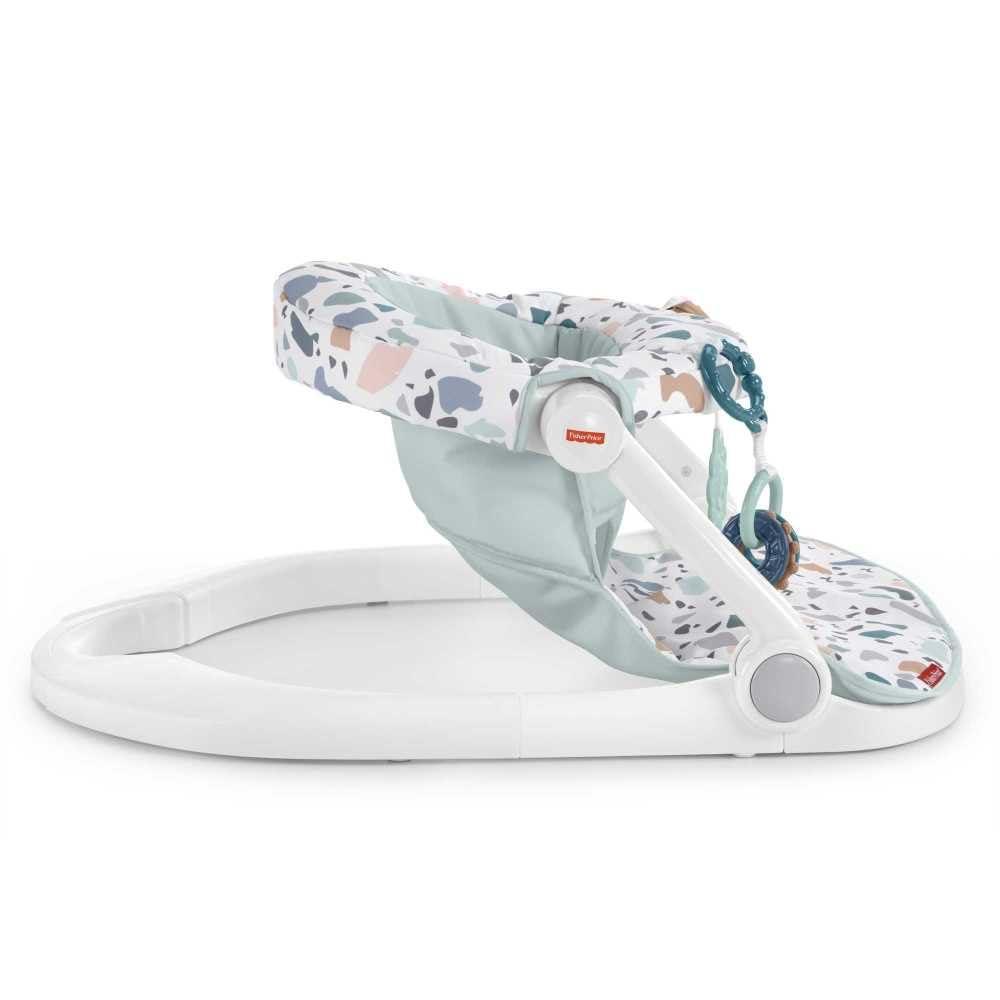 imageFisherPrice Portable Baby Chair SitMeUp Floor Seat with Developmental Toys ampamp Machine Washable Seat Pad Froggy1 Count Pack of 1