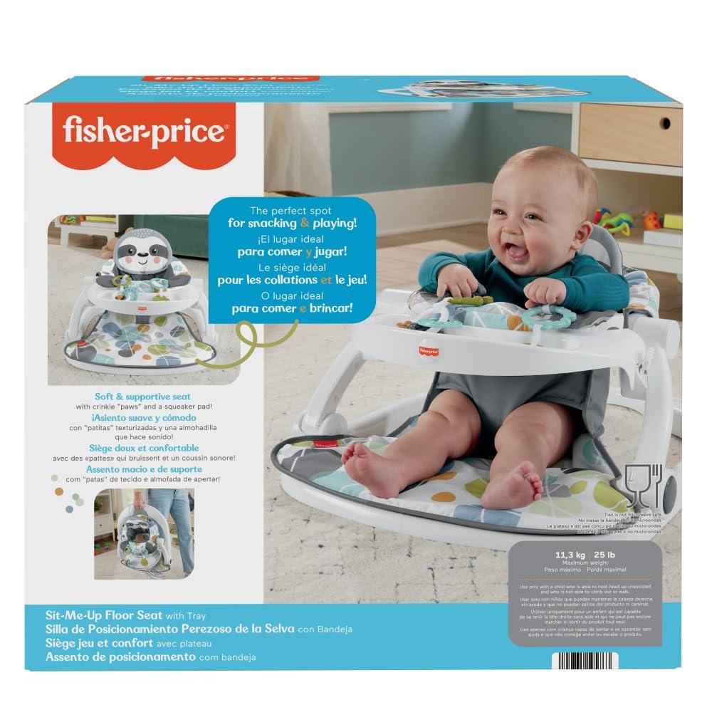 imageFisherPrice Portable Baby Chair SitMeUp Floor Seat with Snack Tray Newborn Sensory Activity Toys ampamp Plush Cute Sloth Washable Pad2717 x 2087 x 122 Inch