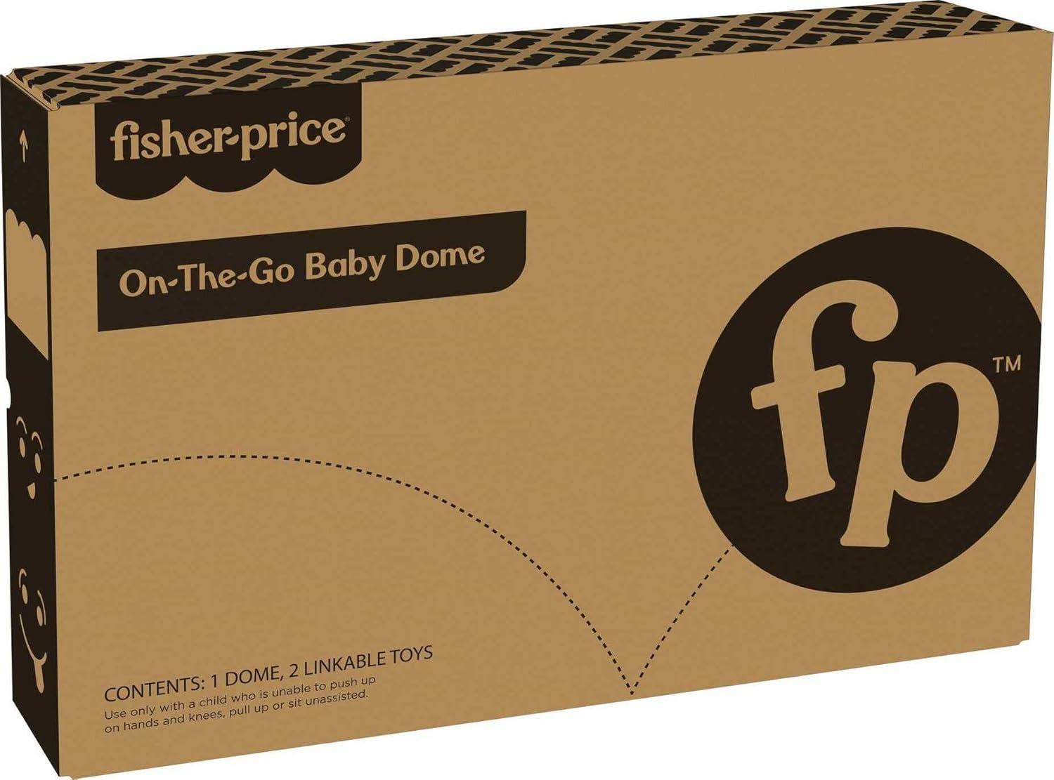 imageFisherPrice Portable Bassinet and Play Space OntheGo Baby Dome with 2 Toys and Canopy Puppy Perfection