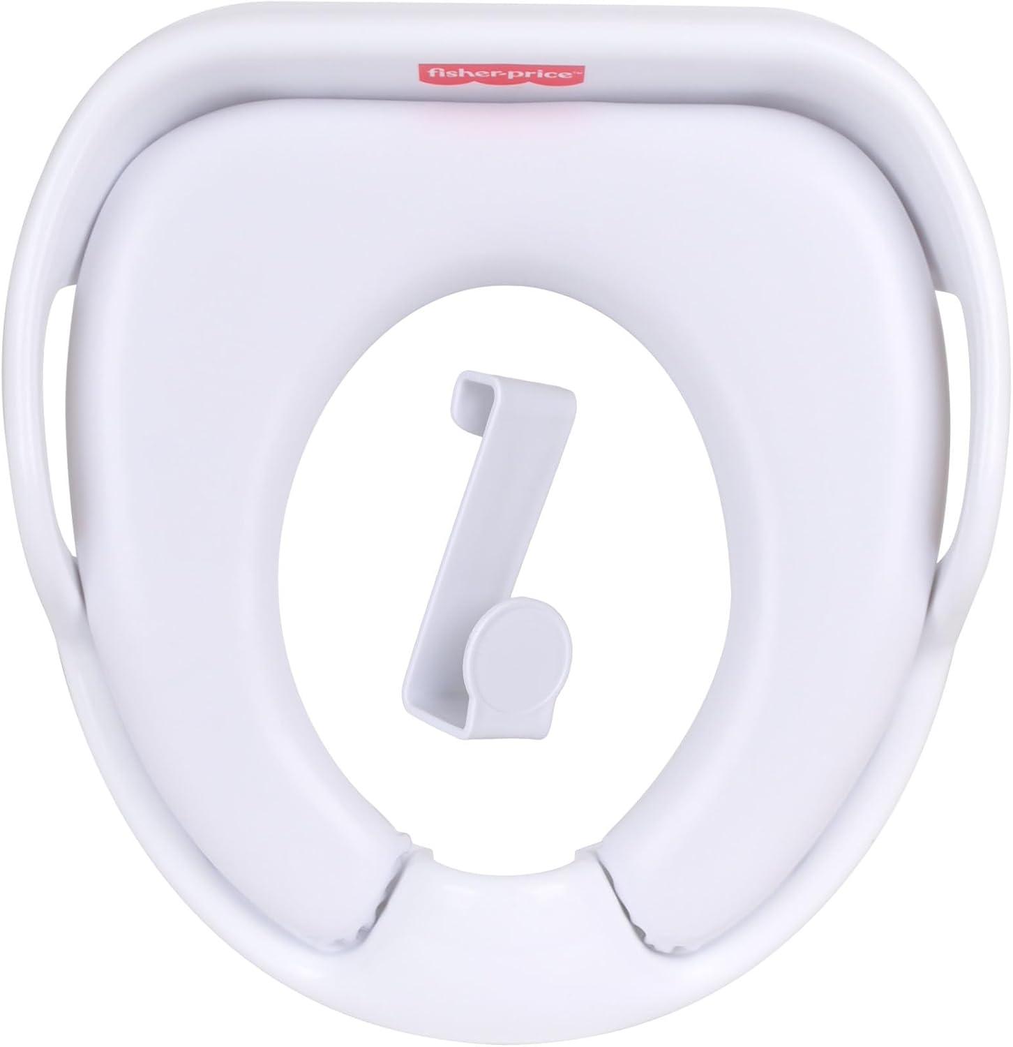 imageFisherPrice Ready ampamp Steady Potty Seat Deluxe Soft Padded Potty Ring with Handles Splash Guard and Storage Hook for Toddlers Potty Training White
