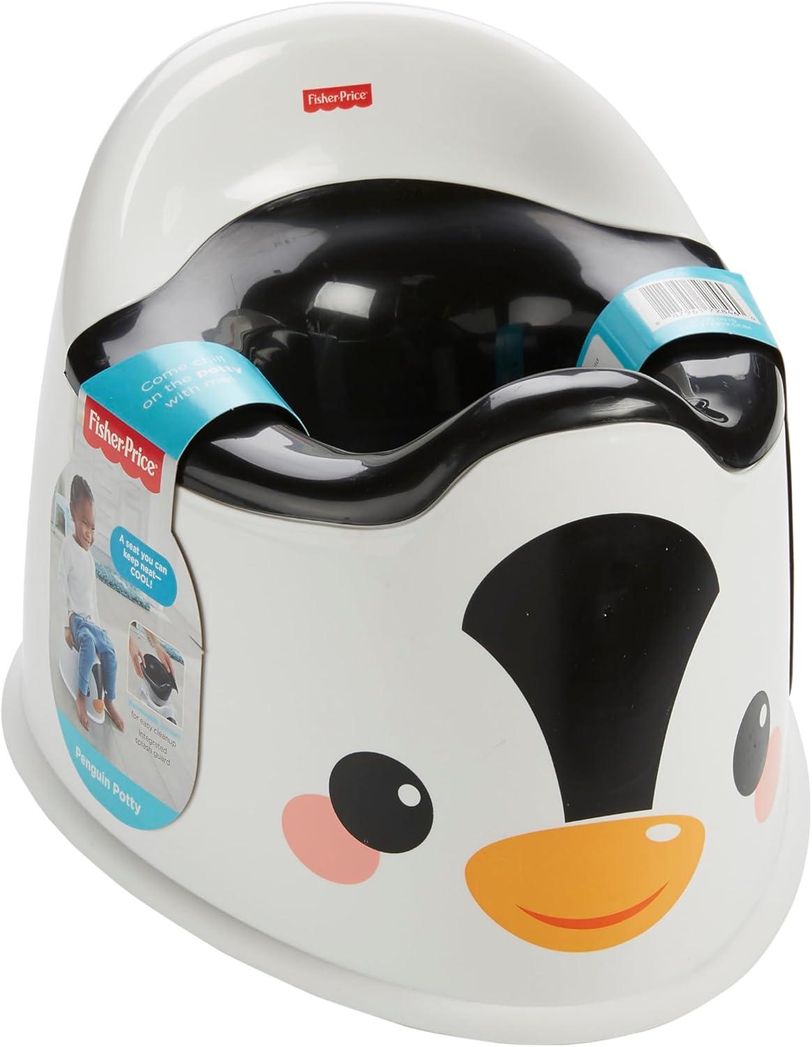 imageFisherPrice Toddler Toilet Penguin Potty Training Seat Portable Chair with Handles for Kids and Removable Bowl