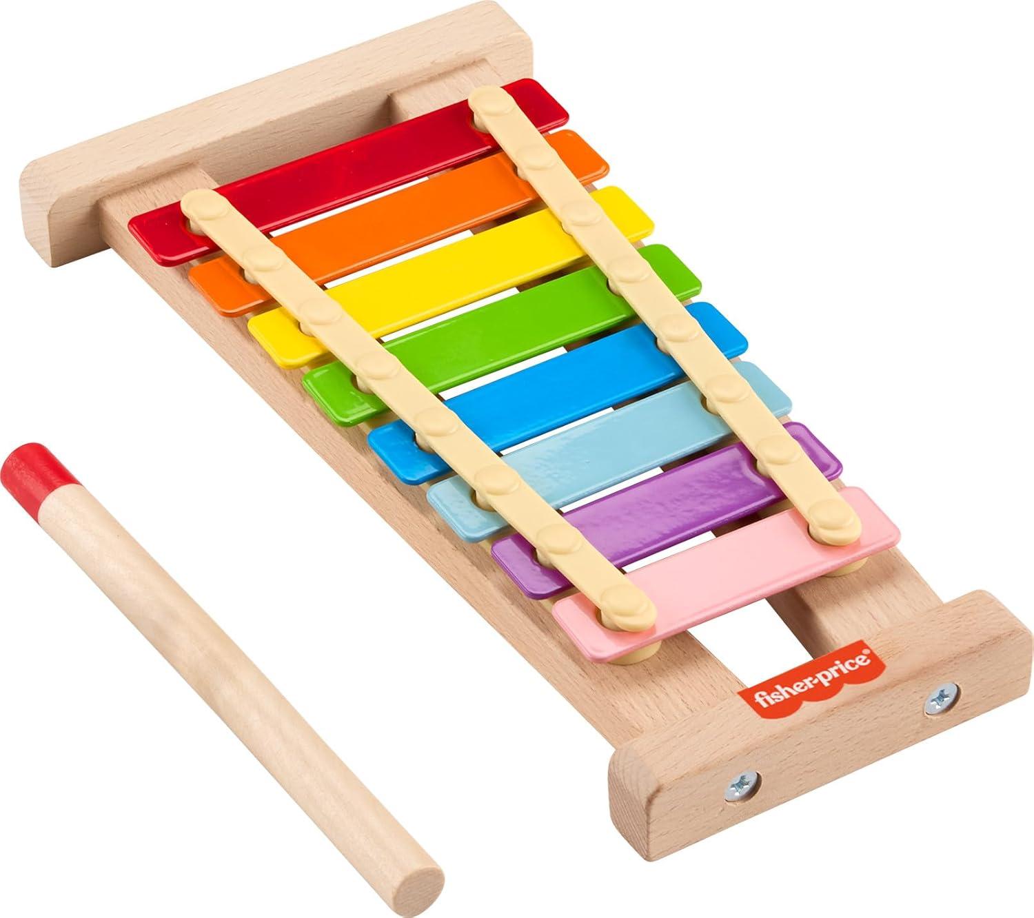 imageFisherPrice Wood Toddler Toy Xylophone Wooden Musical Instrument for Developmental Play Preschool Kids Ages 2 Years