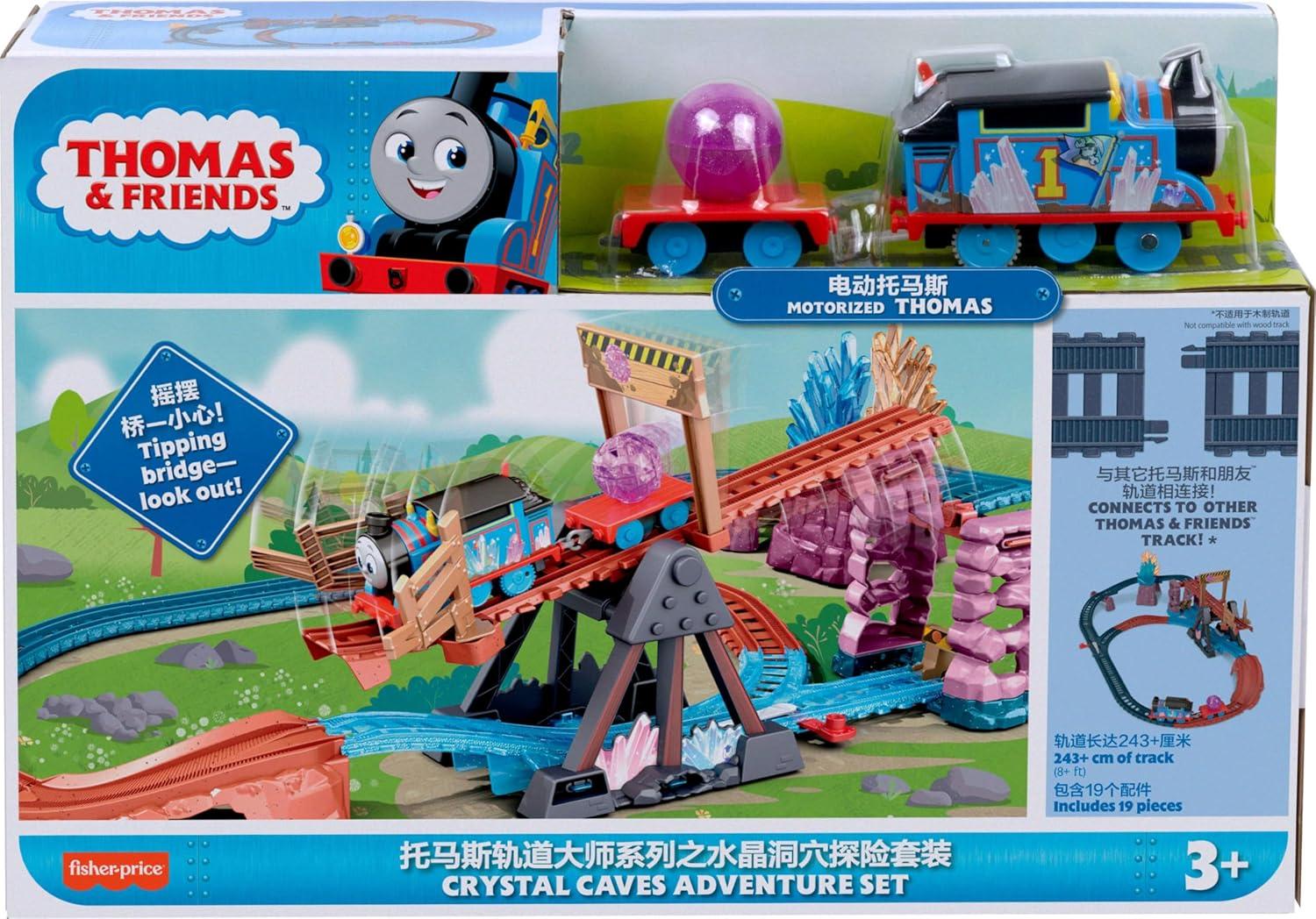 imageThomas ampamp Friends Motorized Toy Train Set Crystal Caves Adventure with Thomas Tipping Bridge ampamp 8 Ft of Track for Preschool Kids Ages 3 Years