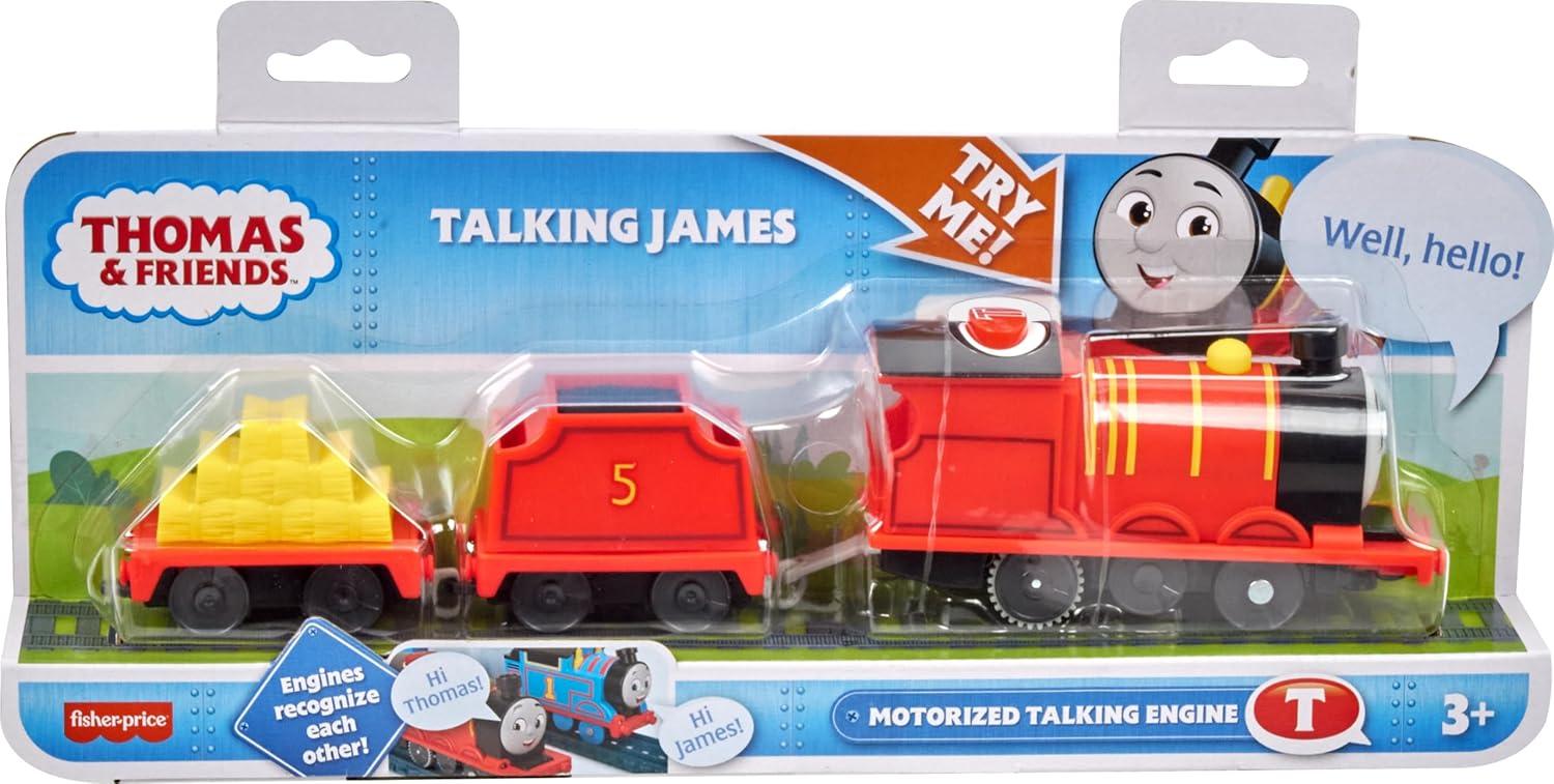 imageThomas ampamp Friends Motorized Toy Train Talking Percy BatteryPowered Engine with Sounds ampamp Phrases for Pretend Play Preschool Kids Ages 3 YearsJames