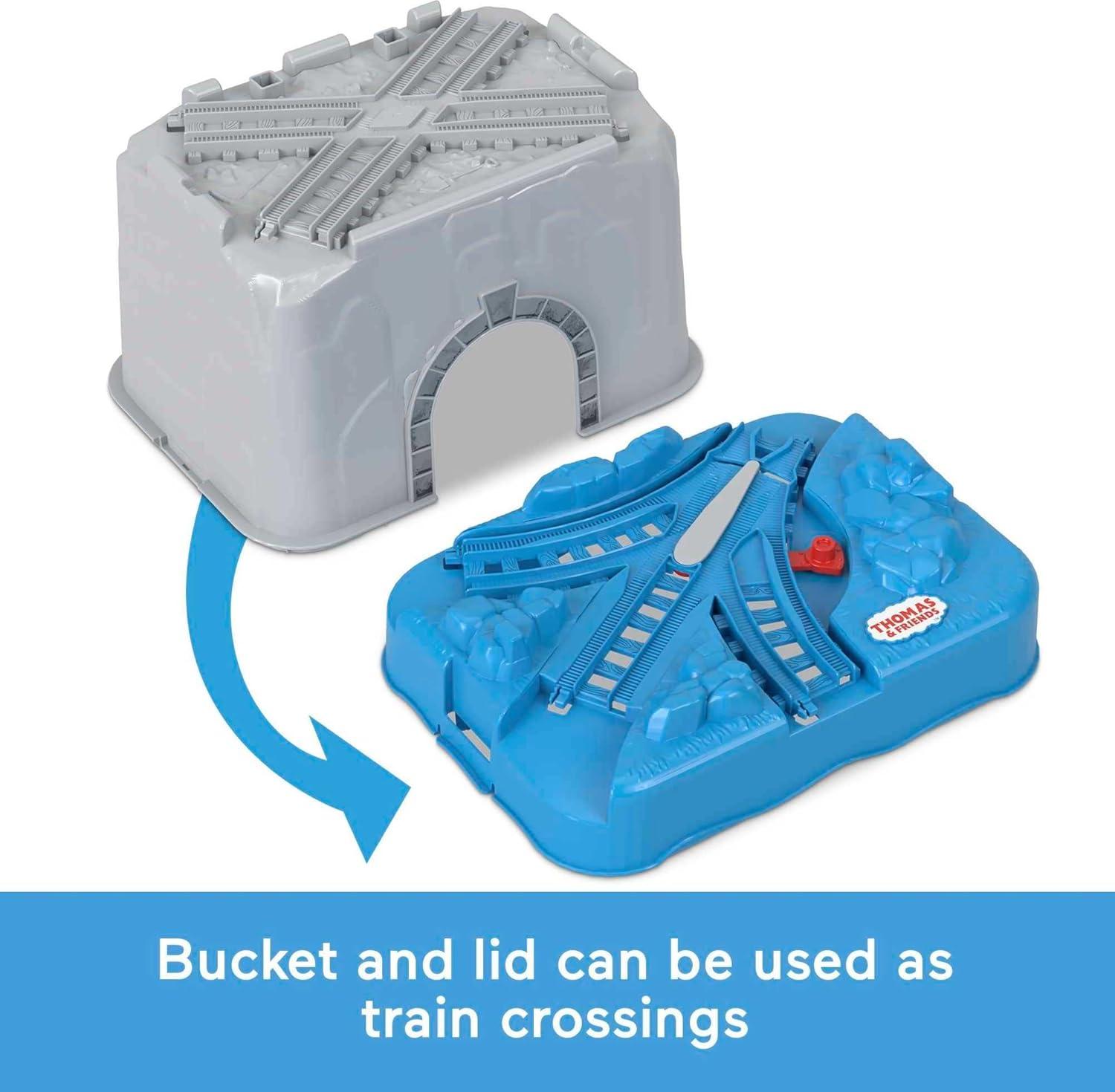 imageThomas ampamp Friends Toy Train Tracks Set Connect ampamp Build Bucket 34Piece Expansion Pack for Diecast ampamp Motorized Trains Kids Ages 3 YearsTrack Bucket