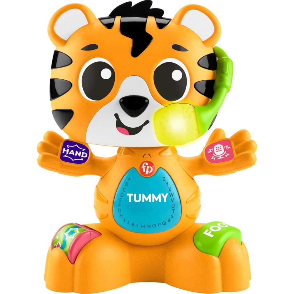 imageFisherPrice Baby Learning Toy Link Squad Bop ampamp Groove Tiger with Music ampamp Lights for Ages 9 Months Compatible Only with Link Squad Items