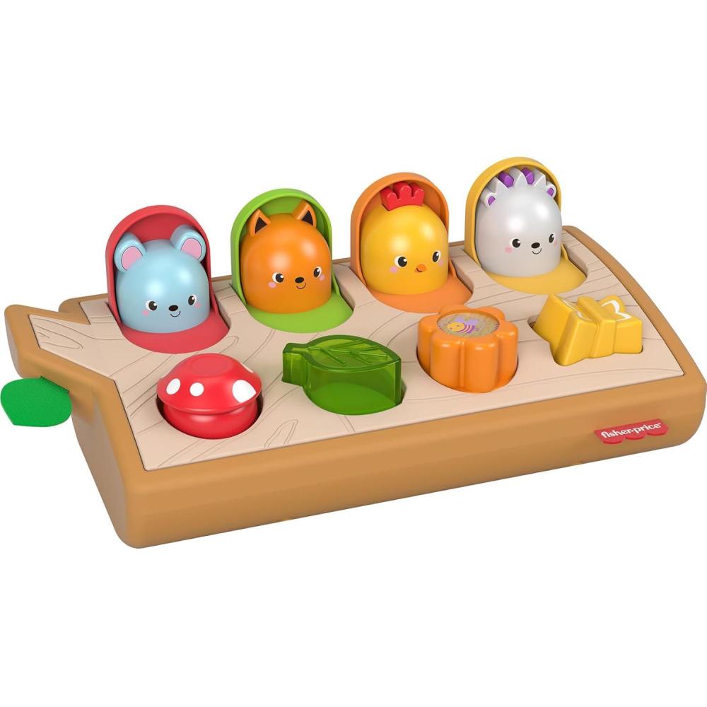 imageFisherPrice Baby Toy Hide ampamp Peek PopUp AnimalThemed Sensory Activity with Wood Accents ampamp Sounds for Ages 9 Months Amazon Exclusive