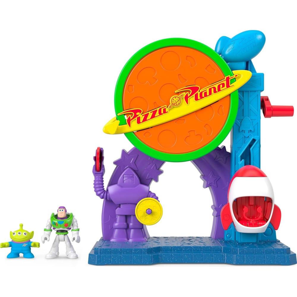 imageFisherPrice Imaginext Disney and Pixar Toy Story Pizza Planet Playset with 3inch Buzz Lightyear ampamp Alien Friend Action Figures Toy Rocket ampamp Proectiles