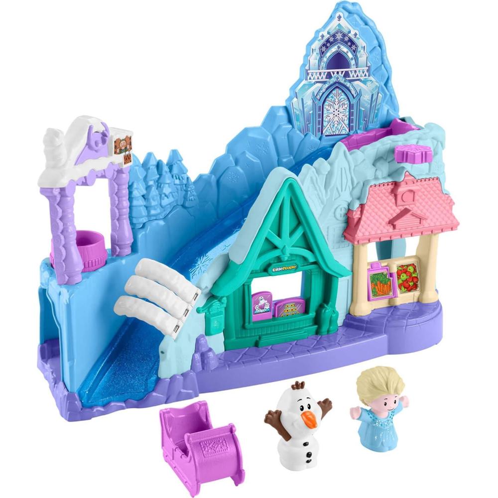 imageFisherPrice Little People Toddler Toy Disney Frozen Arendelle Sledding Adventures Playset with Figures for Pretend Play Ages 18 Months