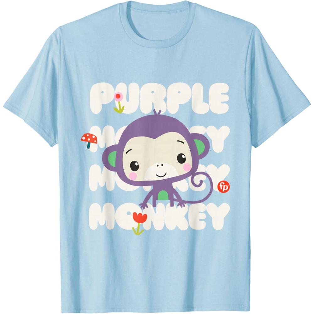 imageFisherPrice Purple Monkey TShirtBaby Blue