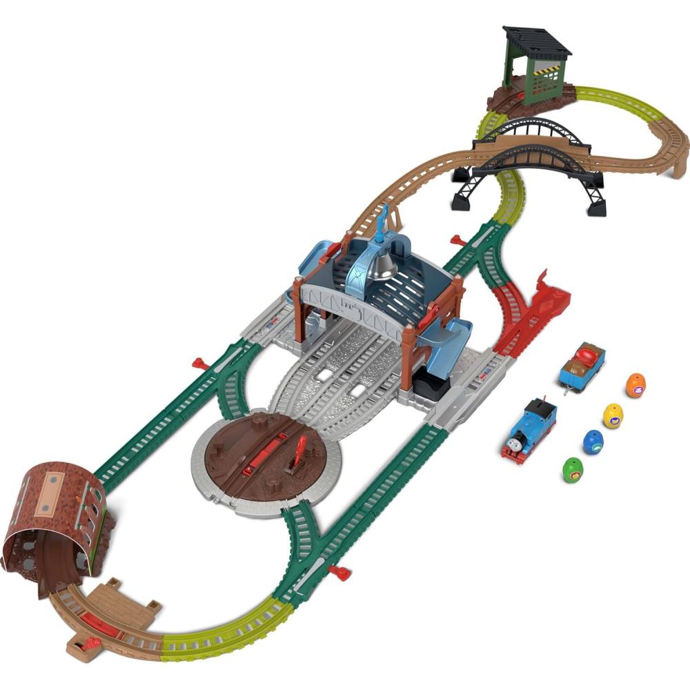 imageThomas ampamp Friends Toy Train Playset by FisherPrice Load ampamp Launch Barrel Delivery with Classic Motorized Engine ampamp Cargo Car 18 Feet of Track