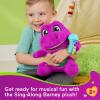 Barney World Toddler Toys by Fisher-Price, Tall Plush, 10.5 -inch Figure with Sounds, Soft Texture for Play, Kids Ages 2+ Years