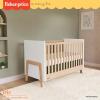 Dream On Me Fisher-Price Iris 4-in-1 Convertible Full-Size Baby Crib in Vintage White Oak, GreenGuard Gold & JPMA, Sustainable Pinewood, Converts to Day & Toddler Bed with Guard Rails & Kids Sofa(Vintage White Oak)
