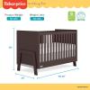 Dream On Me Fisher-Price Iris 4-in-1 Convertible Full-Size Baby Crib in Vintage White Oak, GreenGuard Gold & JPMA, Sustainable Pinewood, Converts to Day & Toddler Bed with Guard Rails & Kids Sofa(Chocolate Chip)