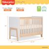 Dream On Me Fisher-Price Iris 4-in-1 Convertible Full-Size Baby Crib in Vintage White Oak, GreenGuard Gold & JPMA, Sustainable Pinewood, Converts to Day & Toddler Bed with Guard Rails & Kids Sofa(Vintage White Oak)
