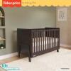 Dream On Me Fisher-Price Iris 4-in-1 Convertible Full-Size Baby Crib in Vintage White Oak, GreenGuard Gold & JPMA, Sustainable Pinewood, Converts to Day & Toddler Bed with Guard Rails & Kids Sofa(Chocolate Chip)