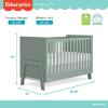 Dream On Me Fisher-Price Iris 4-in-1 Convertible Full-Size Baby Crib in Vintage White Oak, GreenGuard Gold & JPMA, Sustainable Pinewood, Converts to Day & Toddler Bed with Guard Rails & Kids Sofa(Meadow Green)
