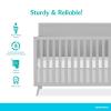 Dream On Me Fisher-Price Sanibel 5-in-1 Convertible Full-Size Baby Crib in Pebble Grey, GreenGuard Gold, Sustainable Pinewood, Wooden Spindles, 3 Mattress Heights, Converts to Day & Toddler Bed