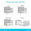 Dream On Me Fisher-Price Sanibel 5-in-1 Convertible Full-Size Baby Crib in Pebble Grey, GreenGuard Gold, Sustainable Pinewood, Wooden Spindles, 3 Mattress Heights, Converts to Day & Toddler Bed