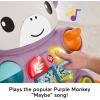 Fisher-Price Baby Push Toy Learn with Me Purple Monkey Walker Musical Learning Activity with Lights for Infants Ages 6+ Months