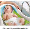 Fisher-Price Baby to Toddler Bath 4-In-1 Sling ‘N Seat Tub with Removable Infant Support and 2 Toys, Green(Green)