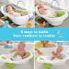 Fisher-Price Baby to Toddler Bath 4-In-1 Sling ‘N Seat Tub with Removable Infant Support and 2 Toys, Green(Green)