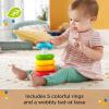 Fisher-Price Baby’s First Blocks & Rock-a-Stack Toy Set, Bucket of 10 Shapes & Ring Stacking Activity for Developmental Play Ages 6+ Months (Amazon Exclusive)(Plant-Based Materials)