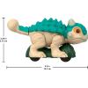 Fisher-Price Imaginext Jurassic World Dinosaur, Ankylosaurus Push-Toy with Rolling Wheels & Wiggling Motion, 5.5 Inches Tall