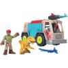 Fisher-Price Mattel Imaginext Jurassic World Trek ‘N Transform Toy Vehicle Play Set with Dinosaur, 3-inch Action Figure & Projectile Launcher with Projectiles