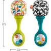 Fisher-Price Newborn Toys Rattle ‘n Rock Maracas, 2 Soft Musical Instruments for Developmental Play Babies Ages 3+ Months, Neutral Colors