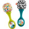 Fisher-Price Newborn Toys Rattle ‘n Rock Maracas, 2 Soft Musical Instruments for Developmental Play Babies Ages 3+ Months, Neutral Colors
