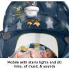 Fisher-Price Portable Baby Bassinet Deluxe On-The-Go Projection Dome, Travel Play Space for Newborns with Lights Music & Canopy, Paper Shapes(Navy)
