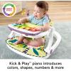 Fisher-Price Portable Baby Chair Kick & Play Deluxe Sit-Me-Up Seat with Piano Learning Toy & Tray for Infants to Toddlers, Purple Monkey