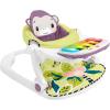 Fisher-Price Portable Baby Chair Kick & Play Deluxe Sit-Me-Up Seat with Piano Learning Toy & Tray for Infants to Toddlers, Purple Monkey