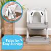 Fisher-Price™ Potty Training Seat with Step Stool Ladder, 2-in-1 Potty Training Toilet for Toddlers with Splash Guard, Anti-Slip Pads, Cushioned Seat (Gray)