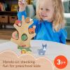 Fisher-Price Preschool Toy Wooden Balance Tree, 10 Wood Pieces for Stacking Developmental Play for Kids Ages 3+ Years