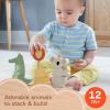 Fisher-Price Wood Baby Toy Stack & Sort Animals, 10 Wooden Pieces for Developmental Play for Infants & Toddlers Ages 1+ Years(Animals)