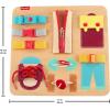 Fisher-Price Wood Montessori Toy Dressing Board, American Montessori Society Seal of Excellence, Early Life Skills Learning Busy Activity for Preschool Kids Ages 3+ Years​ (Amazon Exclusive)