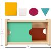 Fisher-Price Wood Montessori Toy Object Permanence Box Sort & Find, American Montessori Society Seal of Excellence, Wooden Shape-Sorter Learning Activity for Baby Ages 1+ Years​ (Amazon Exclusive)