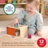 Fisher-Price Wood Montessori Toy Object Permanence Box Sort & Find, American Montessori Society Seal of Excellence, Wooden Shape-Sorter Learning Activity for Baby Ages 1+ Years​ (Amazon Exclusive)