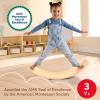 Fisher-Price Wood Montessori Toy Rockin’ Balance Board, American Montessori Society Seal of Excellence, 31.7-Inch Wooden Motor Skills Learning Activity for Kids Ages 3+ Years(Amazon Exclusive)