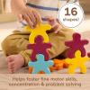 Fisher-Price Wood Montessori Toy Stacking Shapes, American Montessori Society Seal of Excellence, 16-Piece Wooden Learning Activity & Expert Play Tips for Kids Ages 2+ Years​ (Amazon Exclusive)