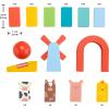 Fisher-Price Wood Preschool Game Domino Run Playset, 72-Piece Wooden Building Set for Kids Ages 3+ Years