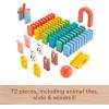 Fisher-Price Wood Preschool Game Domino Run Playset, 72-Piece Wooden Building Set for Kids Ages 3+ Years